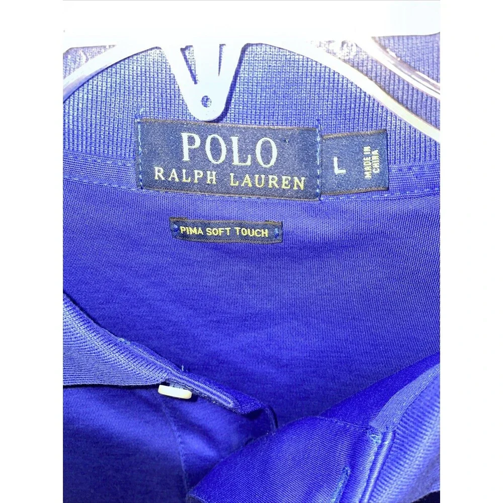 Polo Ralph Lauren Flesh Pony Mens Golf Shirt Size Large Blue Athleisure Outdoors